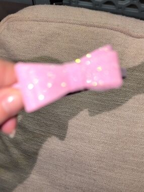 Ella Pink Glitter Bow Hair Clip